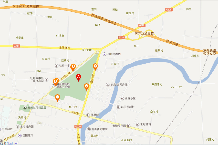 菏泽曹州牡丹园地理位置地图