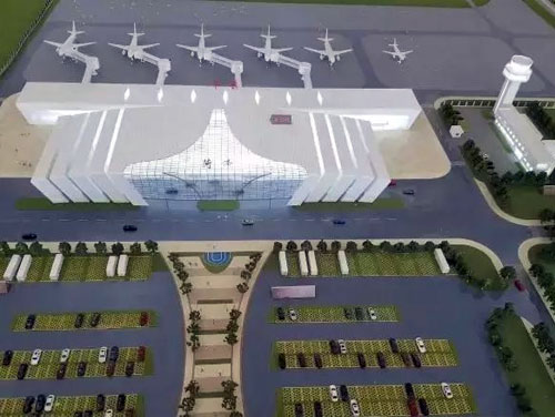 菏泽机场立体模型图